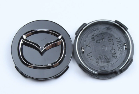 4x Nabendeckel 56mm kompatibel für Mazda Grau Short Pin