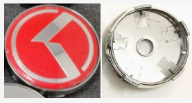 4 enjoliveurs pour Kia rouge/argent 60 mm