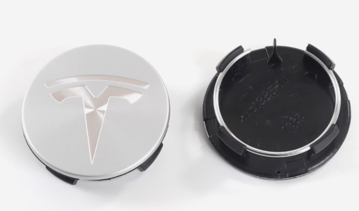 Ensemble de 4 enjoliveurs argentés pour Tesla 56 mm