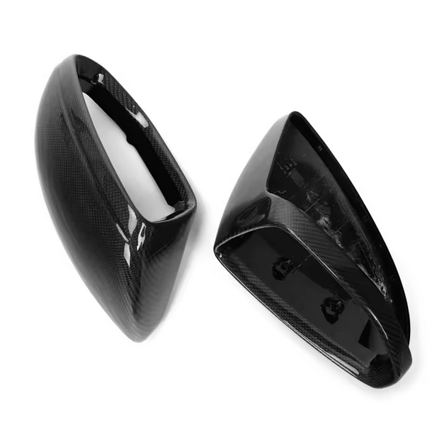 Carbon fiber mirror covers accessory for Audi A6 A7 A8 C8 from 2019 onwards – replacement mirror caps without Lane Assist