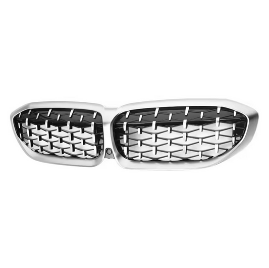 Front grille Diamond Style Matt Silver for BMW 3 Series G20 G21