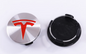 Ensemble de 4 enjoliveurs pour Tesla 56 mm argent/rouge