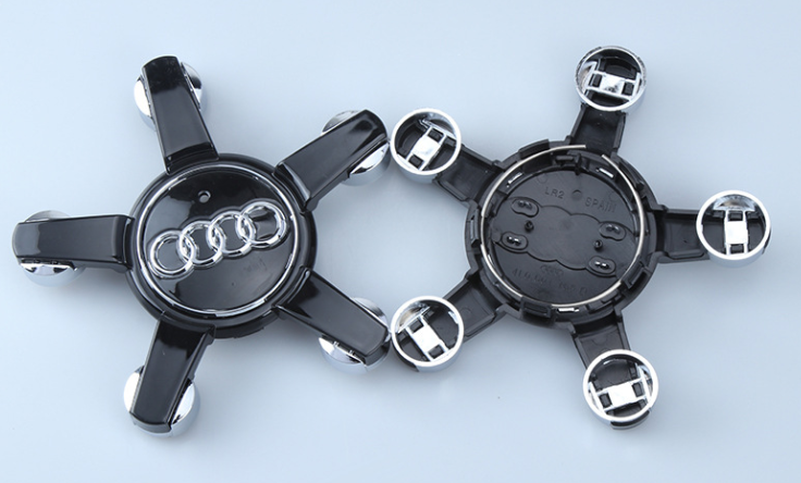 Jeu d'enjoliveurs noirs pour Audi 155 mm – Design à 5 branches | 4 enjoliveurs