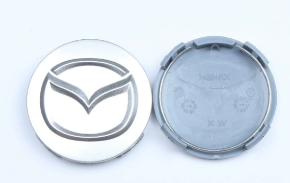 Enjoliveurs de roue 56 mm pour Mazda – Clips courts, argent mat