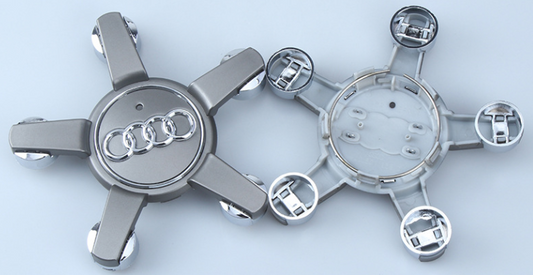 Enjoliveurs pour Audi 155 mm Gris – Design 5 branches | Jeu de 4 enjoliveurs