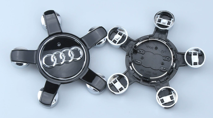 Enjoliveurs pour Audi 135 mm Noir – Design 5 branches | Jeu de 4 enjoliveurs