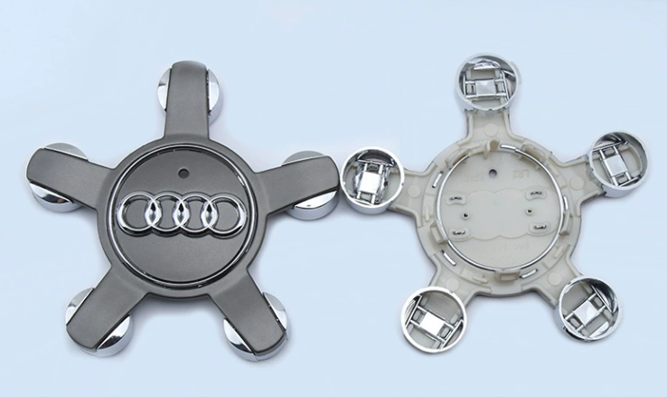 Enjoliveurs pour Audi 135 mm Gris foncé – Design à 5 branches | Jeu de 4 enjoliveurs