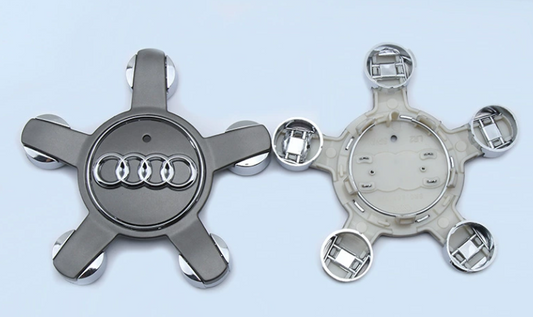 Enjoliveurs pour Audi 135 mm Gris foncé – Design à 5 branches | Jeu de 4 enjoliveurs