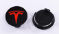 Ensemble de 4 enjoliveurs pour Tesla 56 mm Noir - Rouge