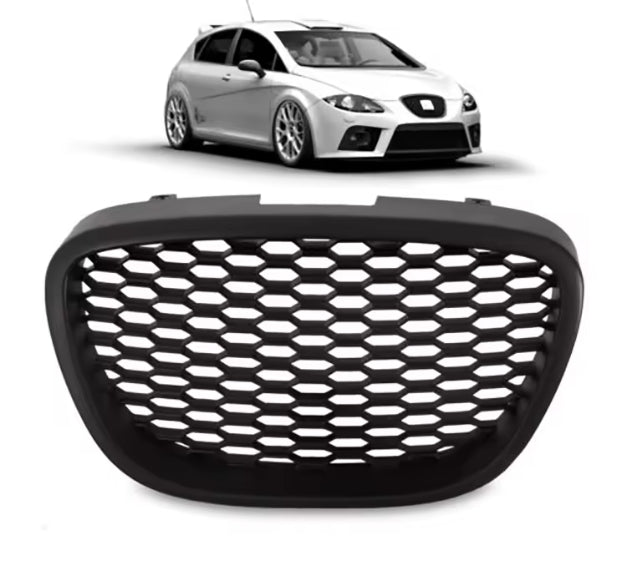 Calandre nid d'abeille noire, sans emblème, pour Seat Leon MK2 1P1