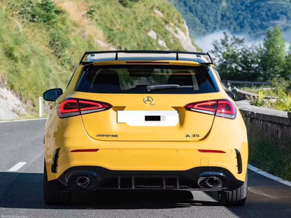 Glanz Schwarz Heckdiffusor mit Endrohr AMG Optik für Mercedes-Benz CLA W177 / C117 A35