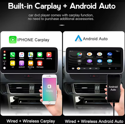 Autoradio multimédia Android 8,8 pouces avec écran tactile et CarPlay pour Audi A6 4F