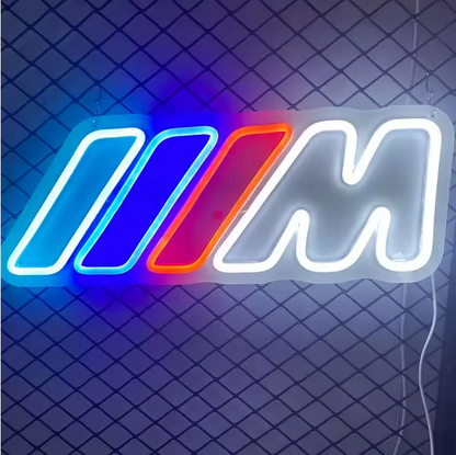 Enseigne lumineuse 3D LED avec logo M, décoration murale 12 W