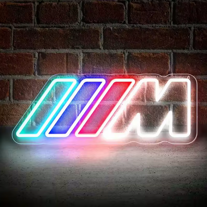 Enseigne lumineuse 3D LED avec logo M, décoration murale 12 W