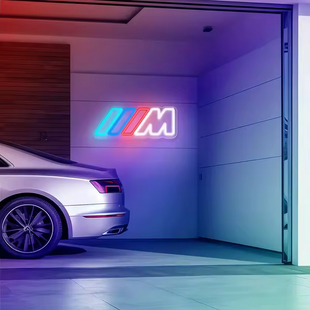 Enseigne lumineuse 3D LED avec logo M, décoration murale 12 W