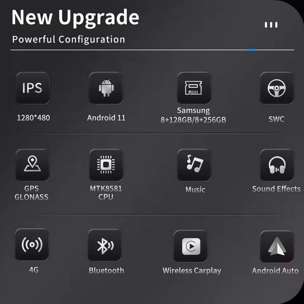 Autoradio 8,8" compatible CarPlay et Android Auto avec GPS, Wi-Fi et 4G pour Audi Q5 (2009-2016)