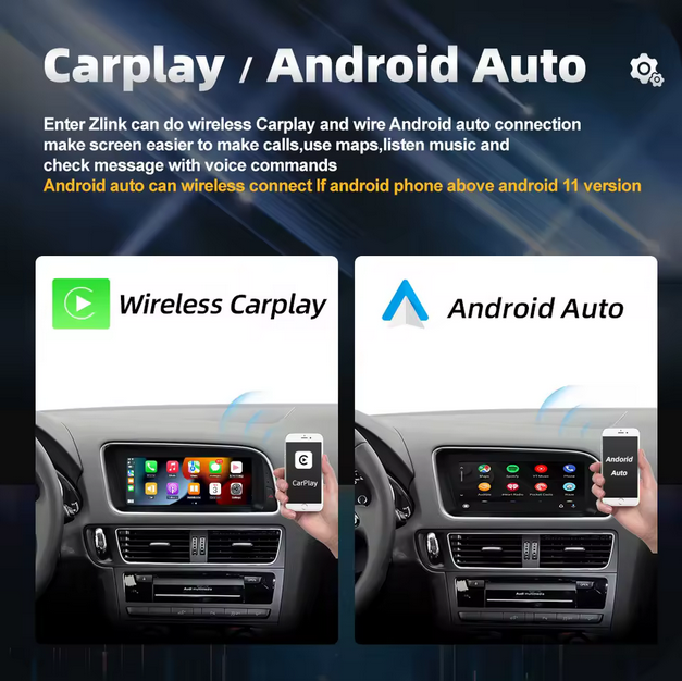 Autoradio 8,8" compatible CarPlay et Android Auto avec GPS, Wi-Fi et 4G pour Audi Q5 (2009-2016)