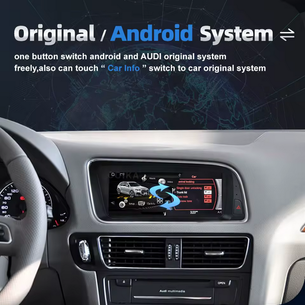Autoradio 8,8" compatible CarPlay et Android Auto avec GPS, Wi-Fi et 4G pour Audi Q5 (2009-2016)