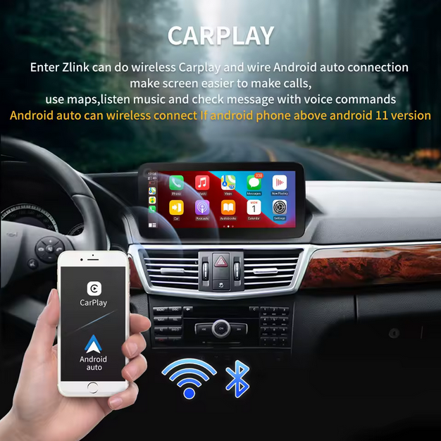 Autoradio Android avec navigation pour Mercedes-Benz Classe E W212 (2009-2016), Android 12, système multimédia 8 cœurs