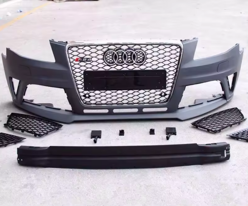 Kit carrosserie pare-chocs avant style RS4 avec calandre en nid d'abeille pour Audi A4 / S4 (2009–2011)