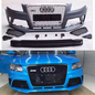 Kit carrosserie pare-chocs avant style RS4 avec calandre en nid d'abeille pour Audi A4 / S4 (2009–2011)
