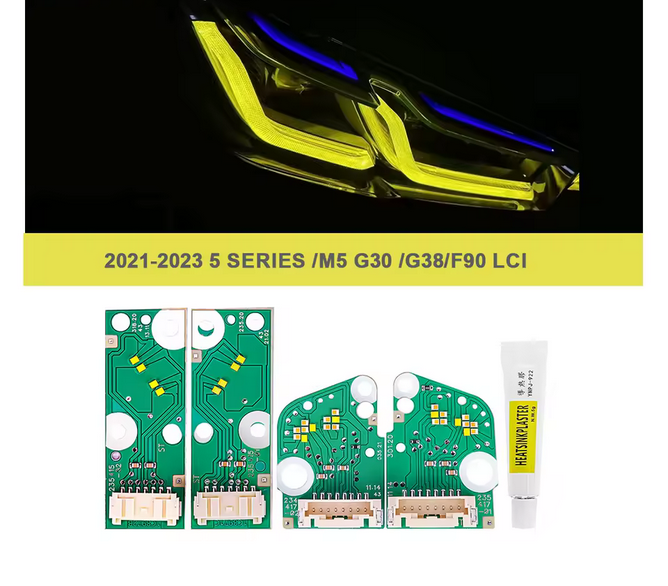 Modules de feux de jour Angel Eyes jaunes CSL pour BMW M5 F90 et Série 5 G30 LCI
