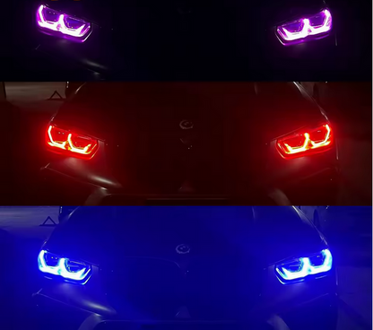 Modules de feux de jour Angel Eyes à changement de couleur RGBW pour BMW X5 G05 / X6 G06 / X5M F95 / X6M F96