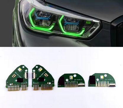 Modules de feux de jour Angel Eyes à changement de couleur RGBW pour BMW X5 G05 / X6 G06 / X5M F95 / X6M F96