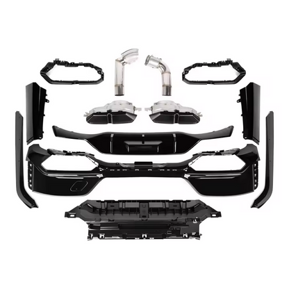 Kit de pare-chocs arrière complet style B, noir brillant, pour BMW Série 7 G70