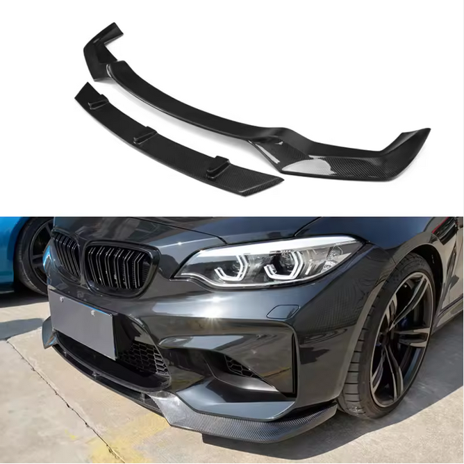 Lame avant en fibre de carbone pour BMW F87 M2 Coupé
