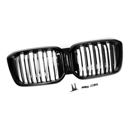 Double Line Kidney Grille Black High Gloss for BMW X3 G01 &amp; X4 G02 LCI (2021–2022)