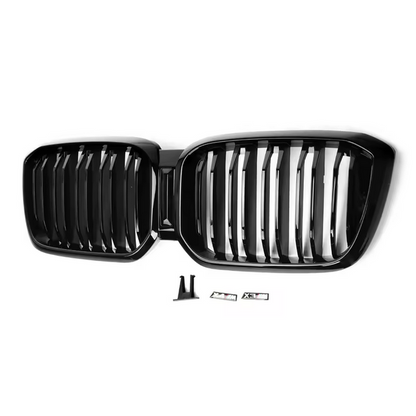 Double Line Kidney Grille Black High Gloss for BMW X3 G01 &amp; X4 G02 LCI (2021–2022)