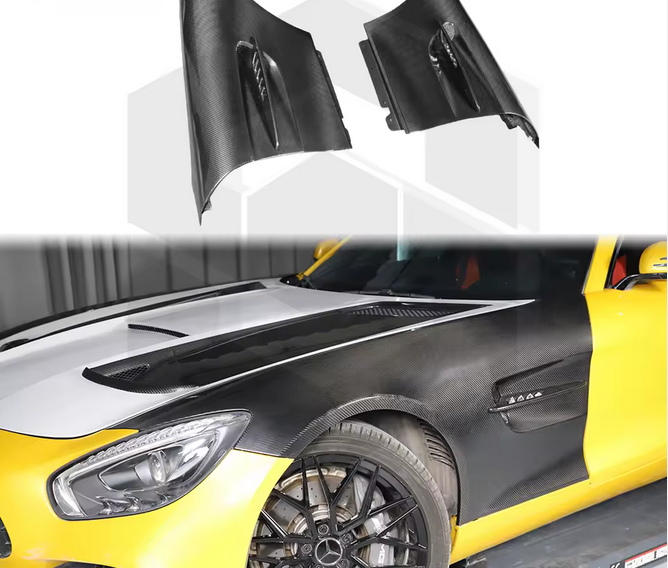 GTR-Style Dry Carbon Frontkotflügel Spoiler für Mercedes-AMG GT