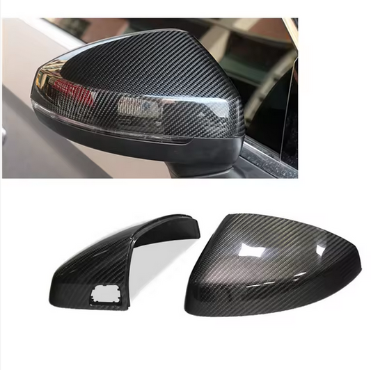 Coques de rétroviseurs en fibre de carbone style OEM pour Audi A3 8V / S3 (2014–) avec assistance au maintien de voie