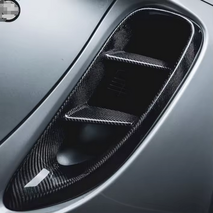 Dry Carbon Air Outlet Cover Accessory for Porsche 718 Boxster GT4RS 2016+ – Real Carbon Trim