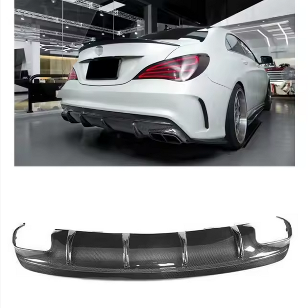 Diffuseur arrière en carbone style AMG pour Mercedes-Benz CLA W117 Sport 2014–2019