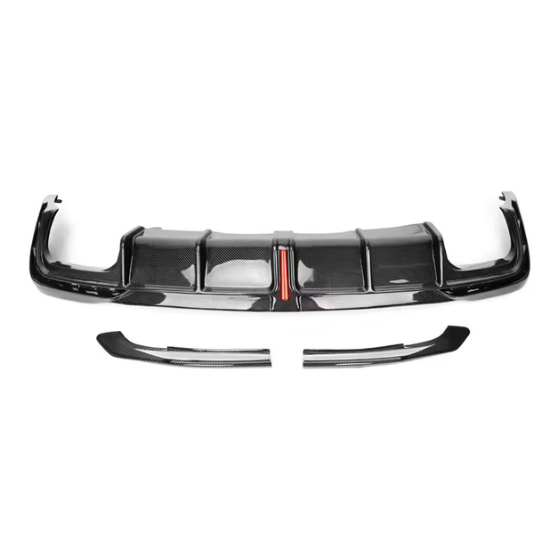 Echtcarbon Heckdiffusor mit LED Bremslicht für Audi A4 S4 B9 S Line