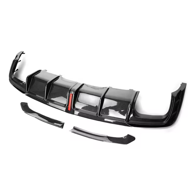 Echtcarbon Heckdiffusor mit LED Bremslicht für Audi A4 S4 B9 S Line