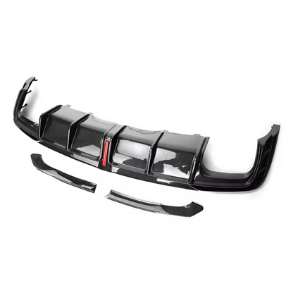 Echtcarbon Heckdiffusor mit LED Bremslicht für Audi A4 S4 B9 S Line