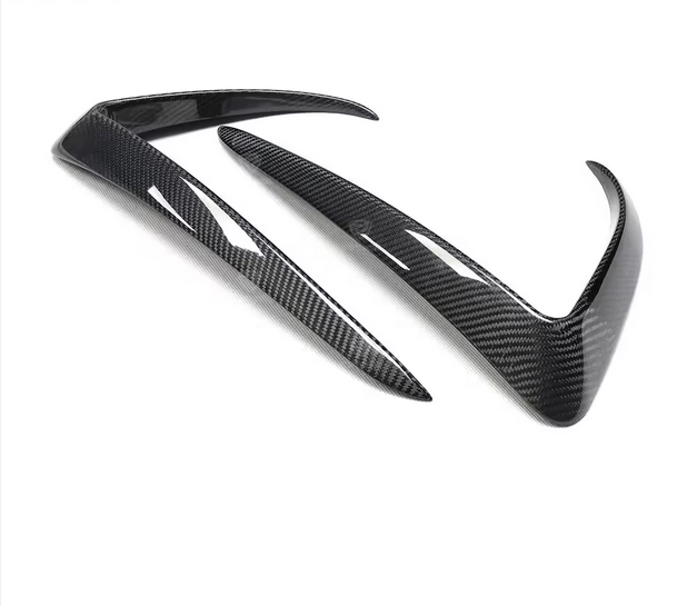 Ailerons avant en fibre de carbone pour Tesla Model 3 – Noir brillant 3K Carbone