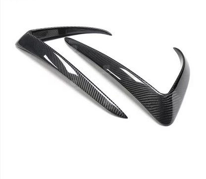 Ailerons avant en fibre de carbone pour Tesla Model 3 – Noir brillant 3K Carbone