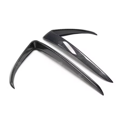 Ailerons avant en fibre de carbone pour Tesla Model 3 – Noir brillant 3K Carbone