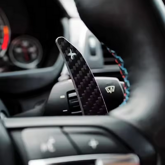 Extensions de palettes de changement de vitesse en fibre de carbone avec aimant pour BMW Série F (F30 F32 F12 F01 F20 F22 F80 F83)