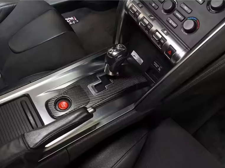 Cache de levier de vitesse en fibre de carbone pour console centrale Nissan GTR R35