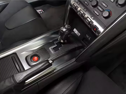 Cache de levier de vitesse en fibre de carbone pour console centrale Nissan GTR R35
