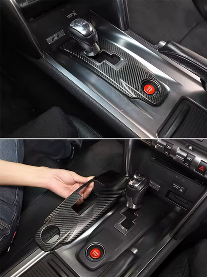 Cache de levier de vitesse en fibre de carbone pour console centrale Nissan GTR R35