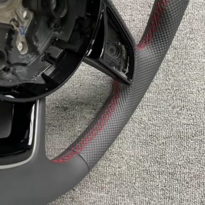 Volant sport en cuir perforé à méplat pour Audi A4 A5 A3 A6 A7 Q2 Q3 Q5