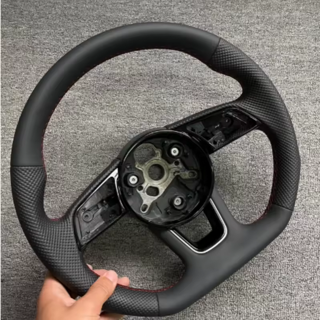 Volant sport en cuir perforé à méplat pour Audi A4 A5 A3 A6 A7 Q2 Q3 Q5
