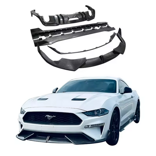 Kit carrosserie en carbone pour Ford Mustang 2018 - lame avant, bas de caisse, diffuseur