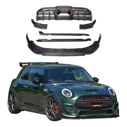 Kit carrosserie carbone pour MINI JCW F56 F57 LCI – lame avant, bas de caisse, diffuseur